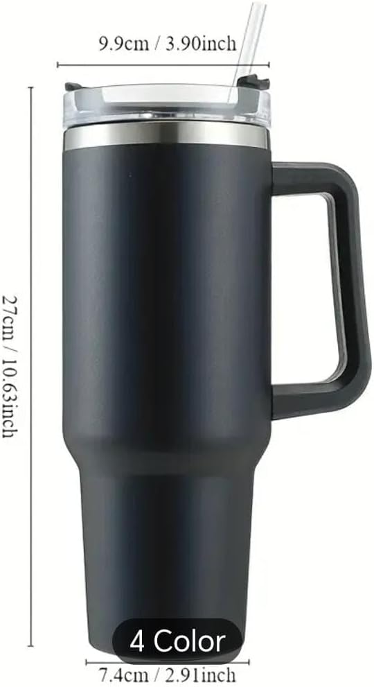 Liying 40 oz S.Tumbler with Handle and Straw - Cold-11h & Hot-7H, Insulated Cup Travel Tumbler with Flip Lid, Protective Boot, Carrying Case, Stainless Steel Tumbler Water Bottle (Black) #1