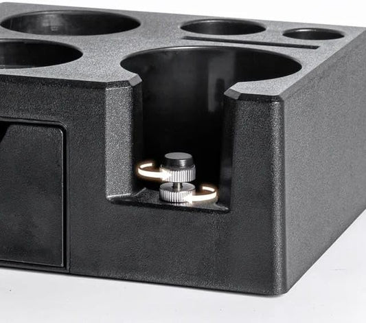 Liying Espresso tamping station,7in1 Espresso Organizer Box Fit for 51,54,58MM Espresso Tamper,Distributor,Portafilter & Puck Screen Accessories,Espresso Station Base