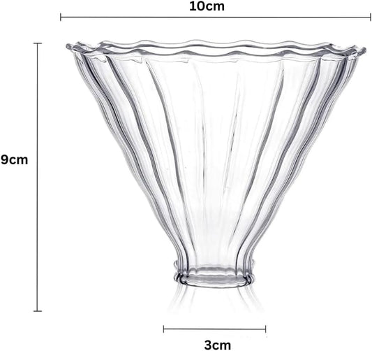 Liying Glass Coffee Dripper Pour Over Coffee Maker with Bamboo Stand, V60 Filter for 1-2 Cups Slow Brewing Accessories for Home Cafe Restaurants Coffee (small)