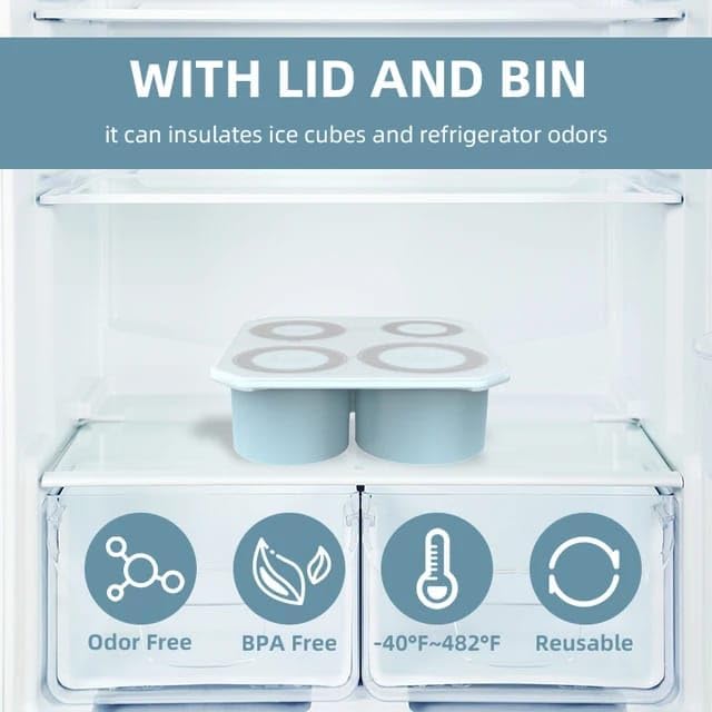 Liying Ice Cube Tray For Stanley Cup 30-40 Oz,Silicone Stanley Ice Mold For Stanley Cup,Cylinder-Shaped Stanley Cup Ice Mold With Lid For Drinks, Coffee (Multicolour) #2