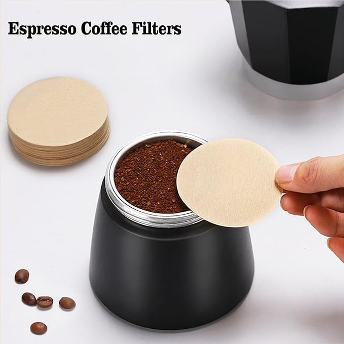 Disposable Coffee Paper Filters, 200 Pieces, Compatible with Espresso Coffee Makers, Heat Resistant Paper Fibre #1 (Brown)