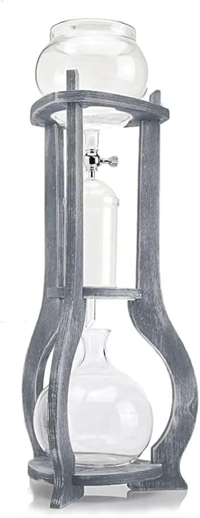 Liying Cold Brew Coffee and Tea Maker, 800ml, Dripper with Adjustable Water Flow, Stainless Steel Filter, Borosilicate Glass (Grey)