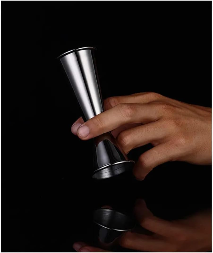 Liying Double Jigger Cocktail Measuring Cup, 304 Stainless Steel, Japanese Style, Black, 2-Piece (short) 30ml