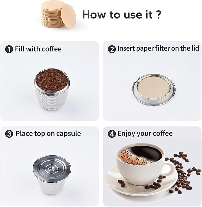 Disposable Coffee Paper Filters, 200 Pieces, Compatible with Espresso Coffee Makers, Heat Resistant Paper Fibre #1 (Brown)