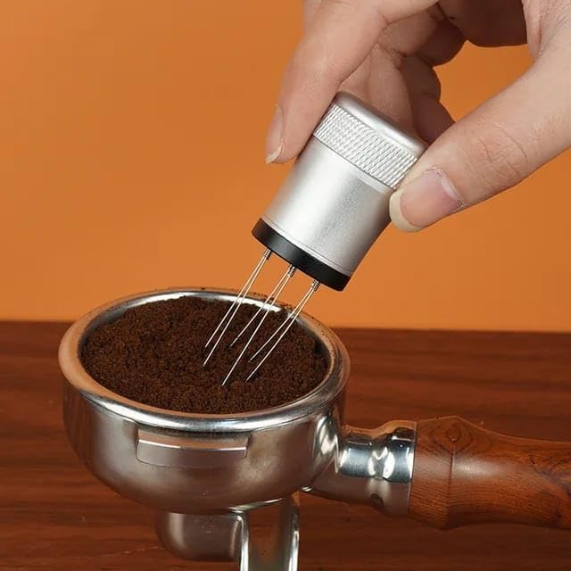 Liying WDT Tool Espresso Distribution Tool with Stand, Magnetic Coffee Stirrer, Extra Needle Set for Barista Accessories (Grey)