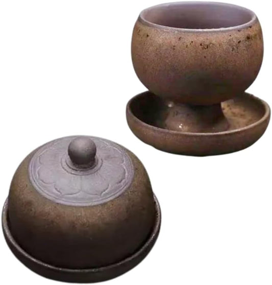 Liying Vintage Shine Ceramic Coffee Cup 100ml, Handmade Art design cup for coffee, Cappuccino, Tea (Brown) #01