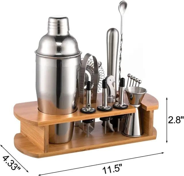Liying Cocktail Shaker Set,16-PCS Bartender Kit with Stylish Bamboo Stand,25oz/750ml Martini Shaker Set,Stainless Steel Professional Bar Tool Set,Perfect Home Bartending Kit,Great Gift Idea