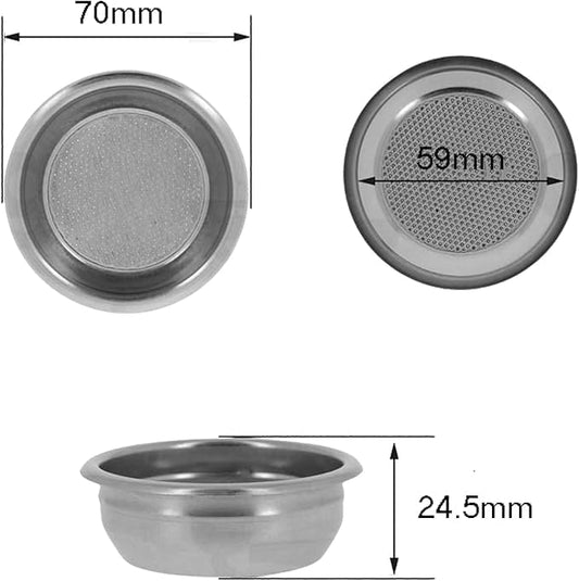 Liying 58mm Portafilter Basket Coffee Filter, 20g Micro Sieve Filter Basket, Double Layer Portafilter Basket, 304 Stainless Steel, 0.8mm Thickness
