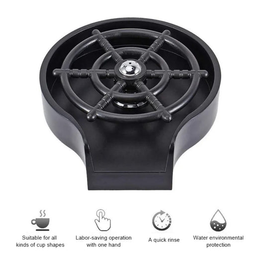 Liying Glass Rinser For Kitchen Sink Plastic base Faucet Cup Rinser Cleaner Kitchen Sink Bottle Washer For Bar Matte Black and Grey coffee accessories