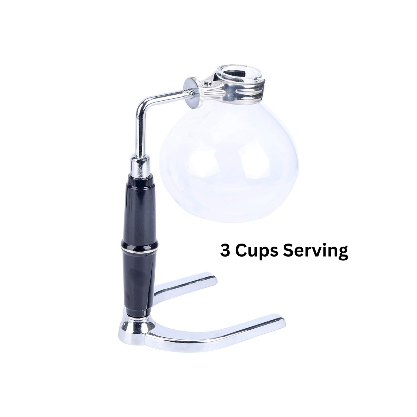 Liying 3cup Tabletop Syphon Coffee Maker with Alcohol Burner Plastic Coffee Powder Spoon Filter Cloth and Wooden Stirrer Black Coffee maker