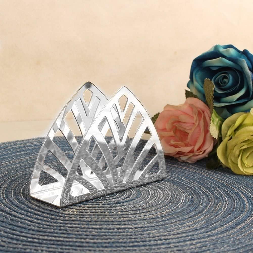 Stainless Steel Triangle Napkin Holder, 13cm x 9cm x 4cm, Hollow-out Design