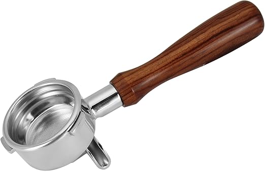 Liying 58mm Wooden Handle Portafilter with Double Spouts Authentic Italian Portafilter with 2 Ears for Barista Series and Coffee Espresso Machine coffee accessories
