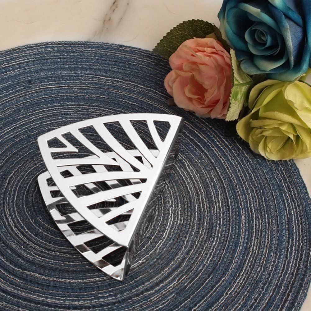 Stainless Steel Triangle Napkin Holder, 13cm x 9cm x 4cm, Hollow-out Design