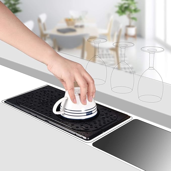 Liying Espresso Rinser with Side Spray Drain and Drip Tray small Stainless Steel Bar Glass Rinser for Sink, Cup Washer Spray Rinser for Hotel Cafe Restaurant coffee accessories