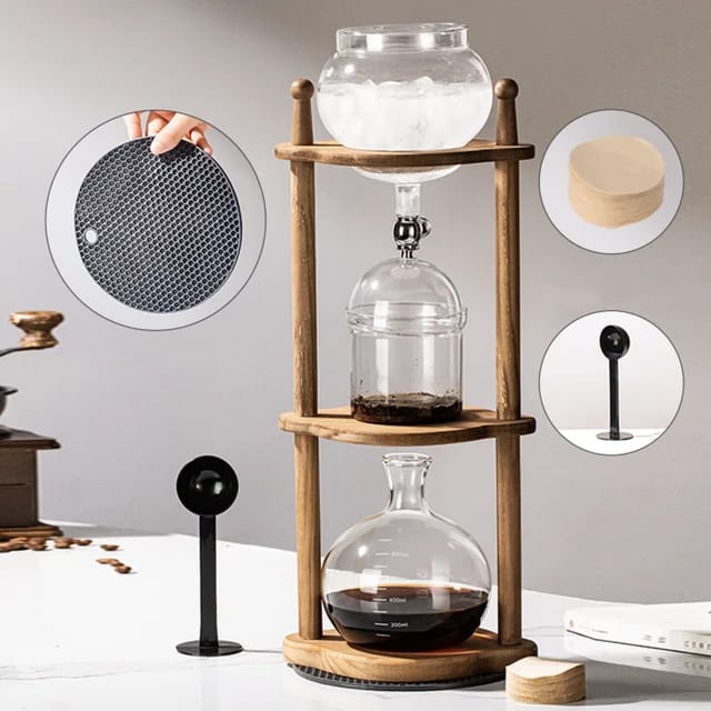 Liying Cold Brew Coffee and Tea Maker 800ml Dripper with Adjustable Water Flow Stainless Steel Filter Borosilicate Glass Coffee maker