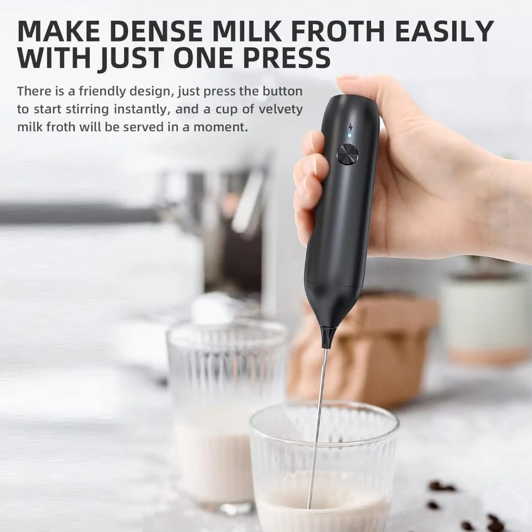 Liying Rechargeable Milk Frother Handheld for Coffee Stirrers Electric Whisk with Stand Drink Mixer Hand Frother Wand black coffee accessories