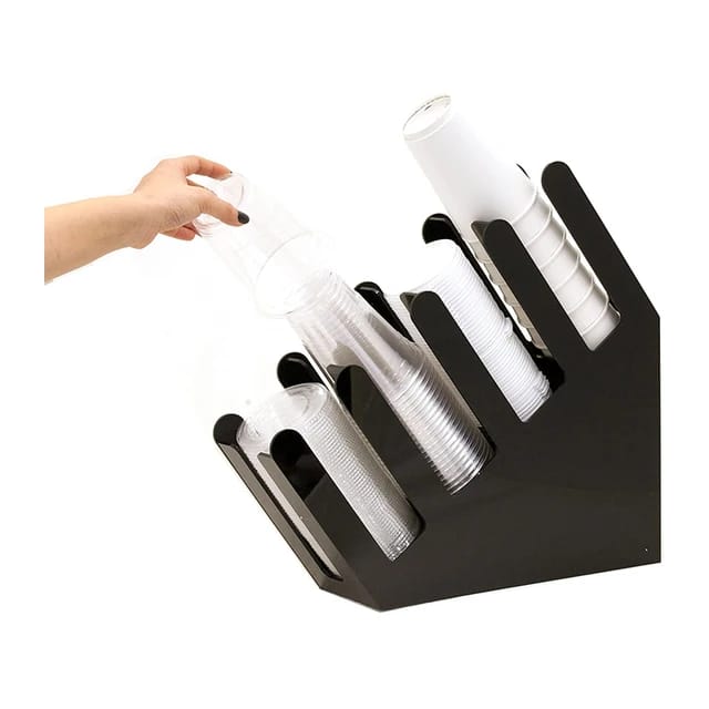 Liying Acrylic Paper Cup Holder Disposable Cup Organizer for Countertop Coffee Station Bar Restaurant Breakroom 1 layer coffee accessories