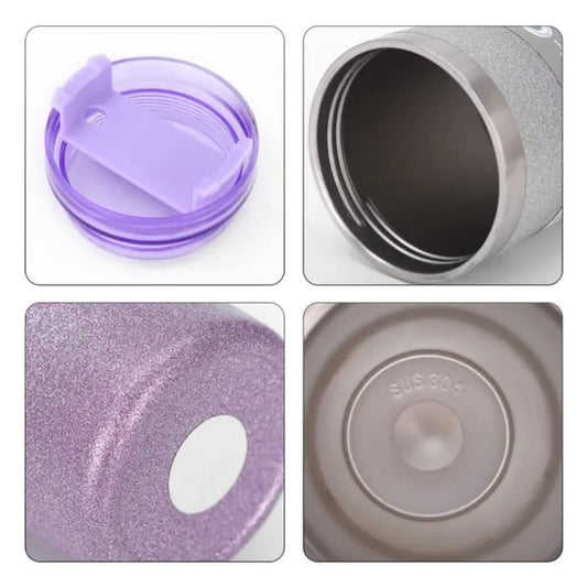 Liying 30oz Tumbler with Handle Stainless Steel Insulated Tumbler with Lid and Straw Double Wall Vacuum Insulated Coffee Mug Tumbler Insulated Coffee Thermal Cup for Cold and Hot Purple Drinkware