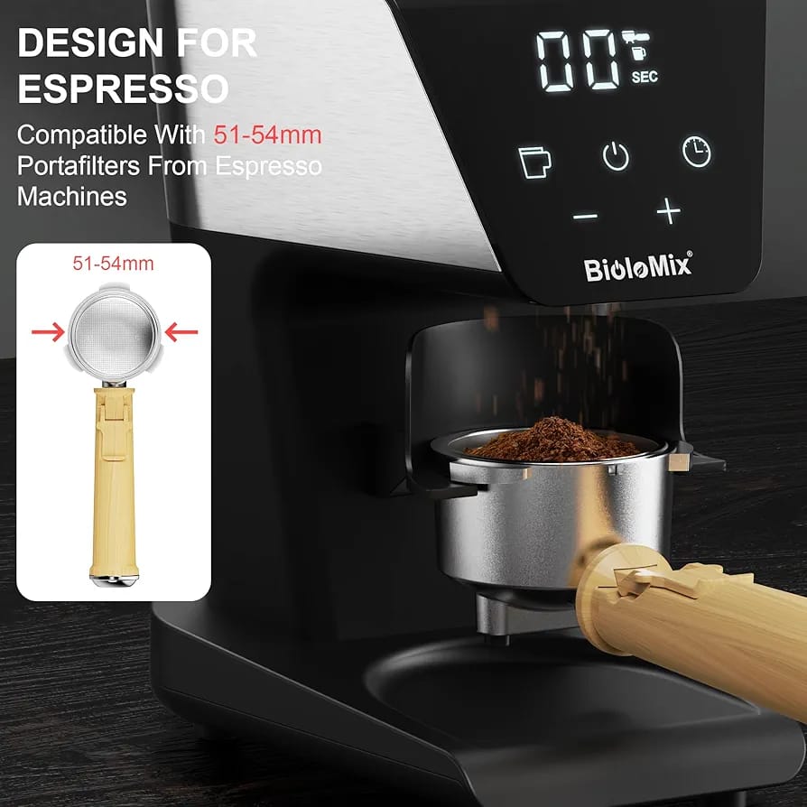 Liying Electric Coffee Grinder for Espresso Coffee and Manual Coffee Brewing up to 12 cups Grind Size from Espresso to Cold Brew Grind Size for Home and Coffee shop Cafe Restaurant Black Coffee Grinder
