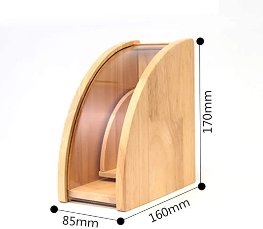 Liying wooden Coffee Filter Holder Coffee Filter Box with Dustproof Cover Filter Paper Holder for Coffee Shop Home Storage Capacity of 100 pcs Paper Filters coffee accessories