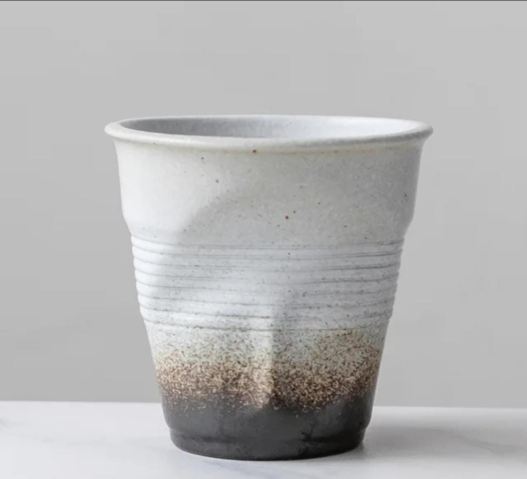 Liying Retro Ceramic Coffee Cup 75ml Handmade Art design cup for coffee Cappuccino Tea White Cups