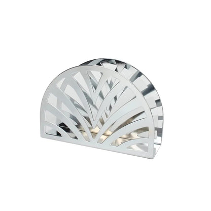 Liying Stainless Steel Curved Napkin Holder 13cm x 9cm x 4cm Hollow out Design for Home kitchen Resturant Silver Dispensers and storage Organizer
