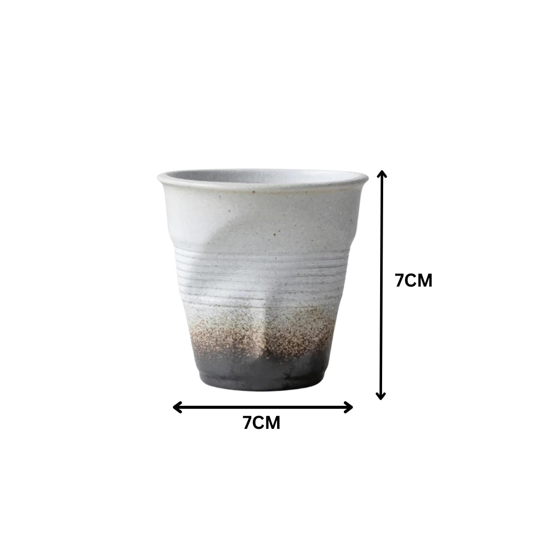 Liying Retro Ceramic Coffee Cup 75ml Handmade Art design cup for coffee Cappuccino Tea White Cups