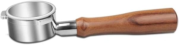 Liying 53mm Bottomless Wooden Handle Portafilter - Authentic Italian Portafilter with one pair Puck Screen with holder