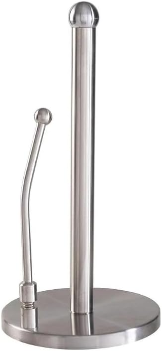 Liying Paper Towel Holder, Stainless Steel Standing Paper Towel Organizer Roll Dispenser for Kitchen Countertop Home Dining Table Roll Dispenser with Weighted Base