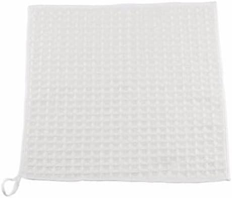 Liying Barista Cleaning Towel with Hook Set Pack of 2pcs, Mirco Fiber Cloth for Cleaning Espresso Coffee Machine Steam Wand and Coffee Bar Counter (30 * 30CM) white and Grey