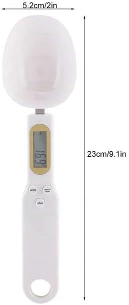 Liying Digital Measuring Spoon, Electronic Adjustable Measuring Spoon Scale 500g / 0.1g High Precision for Kitchen Gadgets Daily Meals Pet/Dog Food Measuring Scoop (White)