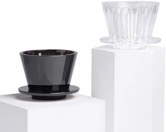 Liying V01 Acrylic Coffee Dripper, 1-2 Cups, Pour Over Coffee Maker, Reusable Coffee Filter Cup, Black