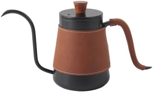 Liying 400ml Stainless Steel Gooseneck Kettle with Beef skin Cover, Drip Coffee Kettle for Home, Camping, Kitchen, Coffee Shop