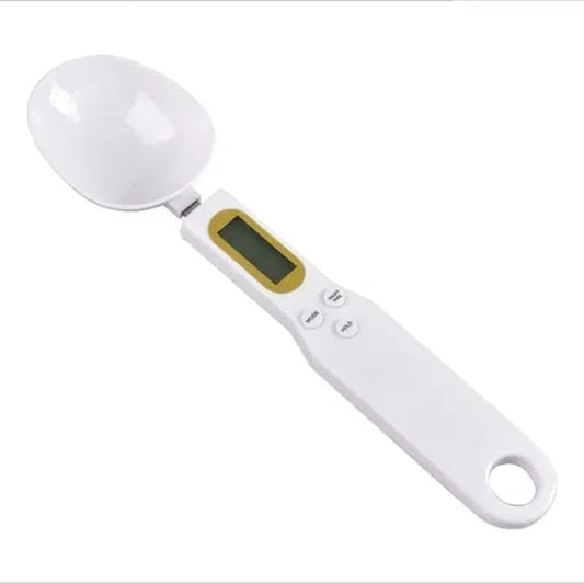 Liying Digital Measuring Spoon, Electronic Adjustable Measuring Spoon Scale 500g / 0.1g High Precision for Kitchen Gadgets Daily Meals Pet/Dog Food Measuring Scoop (White)