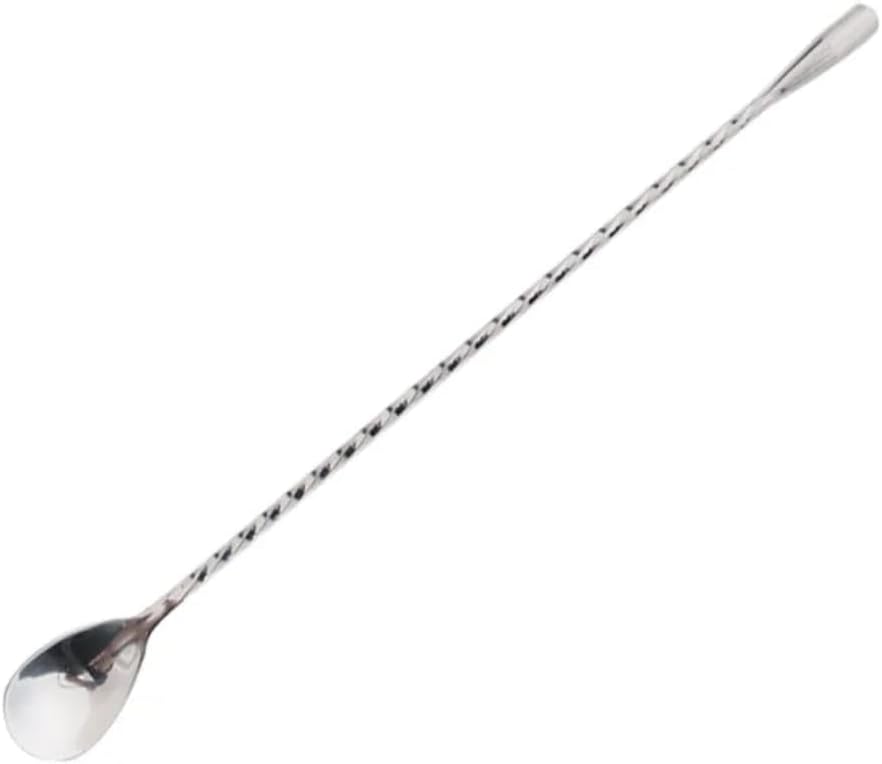 Liying 2-Pack Stainless Steel Bartender Mixing Spoon Stirrers - Spiral Pattern Bar Spoon Stirring - with Long Handle (Sliver)