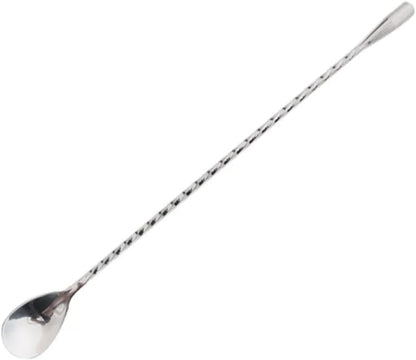 Liying 2-Pack Stainless Steel Bartender Mixing Spoon Stirrers - Spiral Pattern Bar Spoon Stirring - with Long Handle (Sliver)