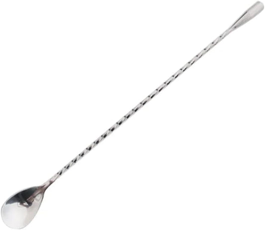Liying 2-Pack Stainless Steel Bartender Mixing Spoon Stirrers - Spiral Pattern Bar Spoon Stirring - with Long Handle (Sliver)
