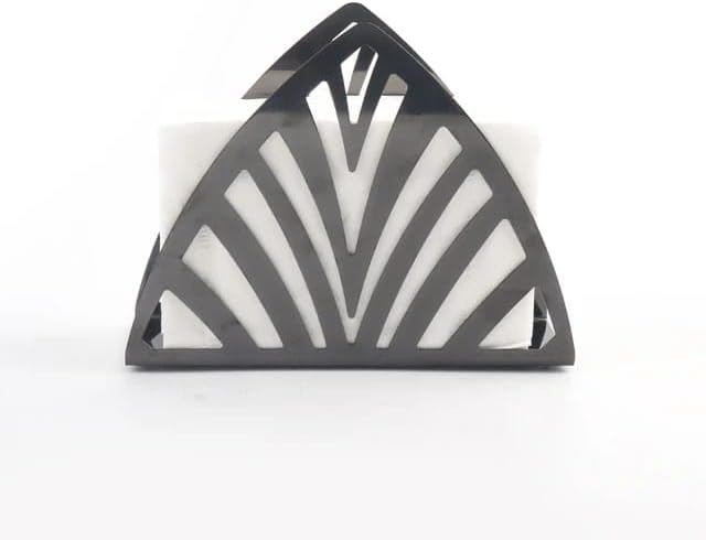Stainless Steel Triangle Napkin Holder, 13cm x 9cm x 4cm, Hollow-out Design