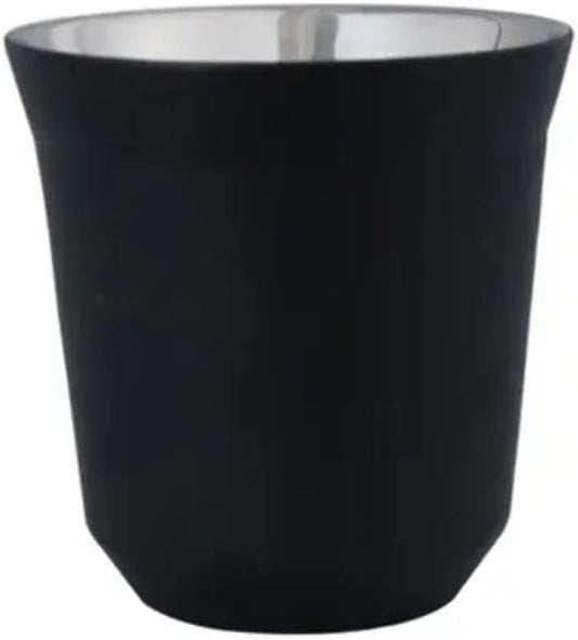 Liying Stainless Steel Espresso Cup Double Wall Insulated Coffee Mug 80ml Metal Cup for Milk, Tea Cups, Office Water Mugs (Black)
