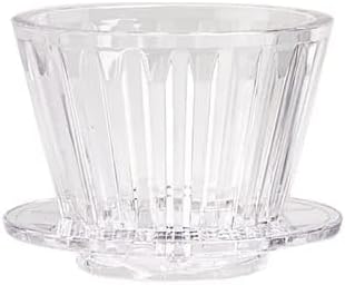 Liying V01 Acrylic Coffee Dripper, 1-2 Cups, Pour Over Coffee Maker, Reusable Coffee Filter Cup, Slow Brewing Accessories for Home, Cafe, Restaurants (White)