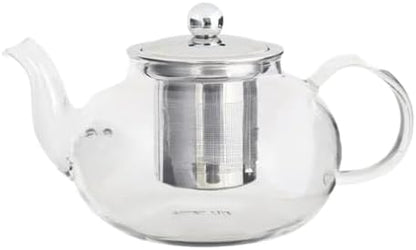 Liying 400ML Pyrex Glass Teapot with Stainless Steel Infuser Lid Stovetop Tea Pot Blooming and Loose Leaf Hand Crafted Kettle for Home Tea Party #1