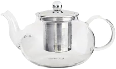 Liying 400ML Pyrex Glass Teapot with Stainless Steel Infuser Lid Stovetop Tea Pot Blooming and Loose Leaf Hand Crafted Kettle for Home Tea Party #1