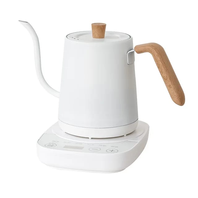Liying Wooden handle design Gooseneck Electric Pour Over Kettle with Temperature Control, Tea & Pour Over Coffee Kettle Stainless Steel Auto Shutoff Boil Dry Protection 0.8L Electric Kettle