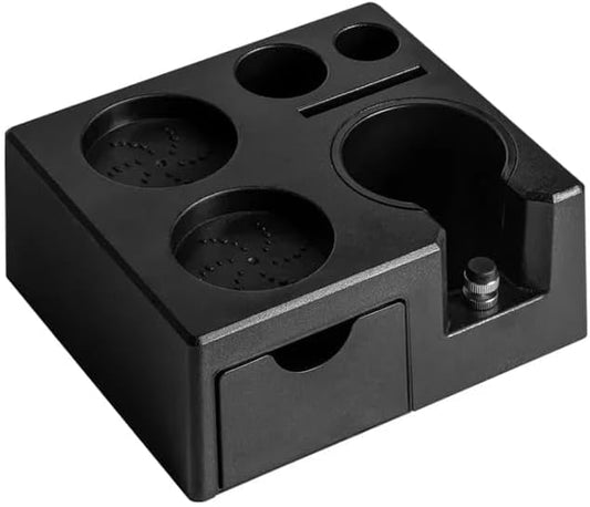 Liying Espresso tamping station,7in1 Espresso Organizer Box Fit for 51,54,58MM Espresso Tamper,Distributor,Portafilter & Puck Screen Accessories,Espresso Station Base