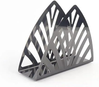 Stainless Steel Triangle Napkin Holder, 13cm x 9cm x 4cm, Hollow-out Design