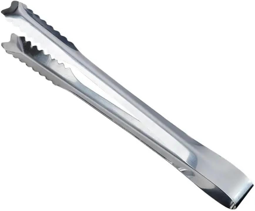 Liying 2Pcs Ice Tongs for Ice Bucket 15cm - Premium 18/8 Stainless Steel Ice Tongs with Teeth for Ice Sugar Cubes Tea Party Coffee Bar Serving