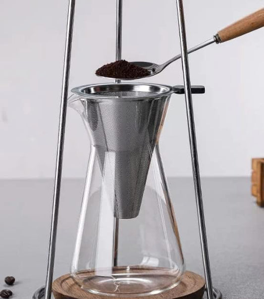 Liying Cold Brew Coffee and Tea Maker 400ml, Dripper Iced Coffee Brewer Maker with Adjustable Water Flow, Stainless Steel Filter, Borosilicate Glass for coffee shop, cafe, hotel and home