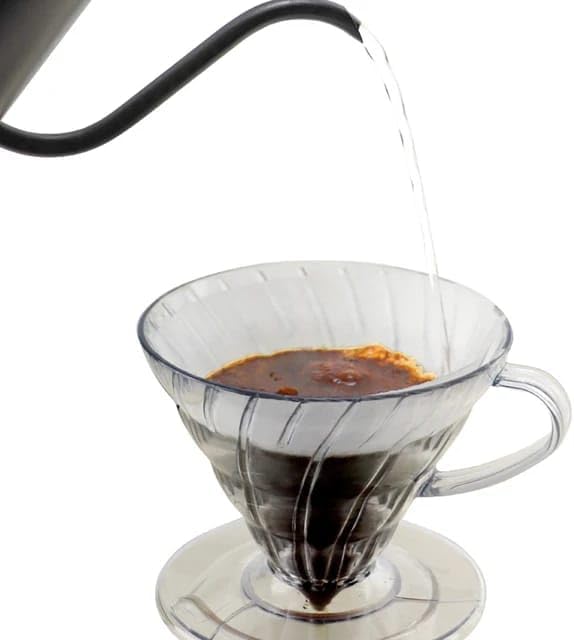 Liying V-01 Acrylic Pour Over Coffee Dripper, 1-2 Cups, Reusable Filter, Slow Brewing Accessories