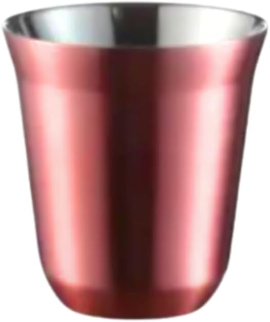 Liying Stainless Steel Espresso Cup Double Wall Insulated Coffee Mug 160ml Metal Cup for Milk, Tea Cups, Office Water Mugs (Rose Gold)