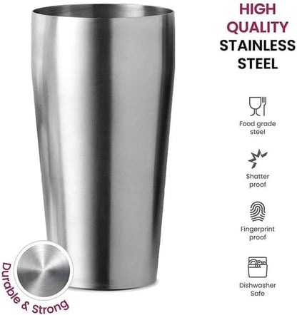 Liying Compact Cocktail Bartender Shaker 600ml, 23.5cmx 6cm, BPA-Free, Leak-Proof Design for bar, kitchen, home, Barista (Plain)